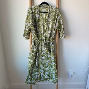 Green Floral Kimono Robe | Size S
